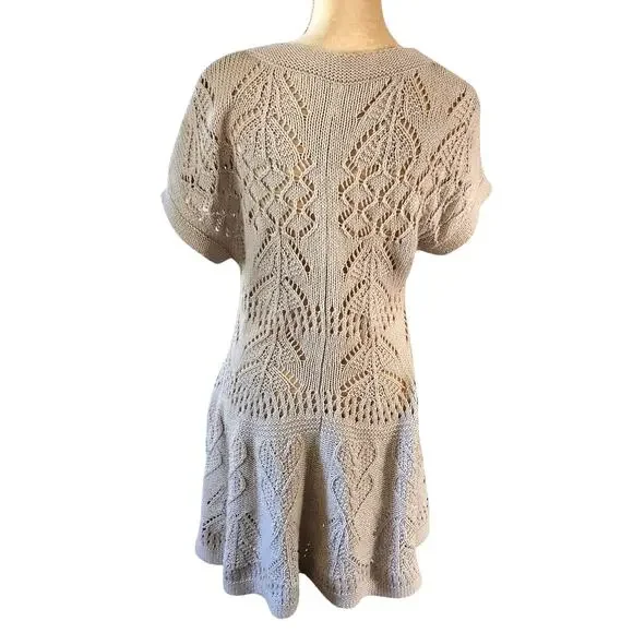 Anthropologie Sparrow Beige Button Down Sweater Cardigan Dress XL - Picture 4 of 4